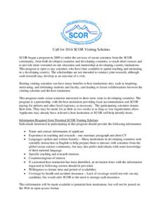 Microsoft Word - Call for 2014 SCOR Visiting Scholars