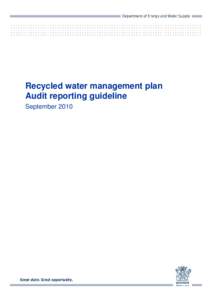 Recycled Water Management Plan Audit Reporting Guideline