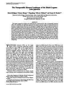 Copyright Ó 2006 by the Genetics Society of America DOI: [removed]genetics[removed]The Transposable Element Landscape of the Model Legume Lotus japonicus Dawn Holligan,* Xiaoyu Zhang,*,1 Ning Jiang,† Ellen J. Pritha
