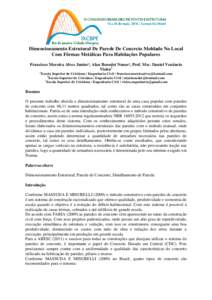 Dimensionamento Estrutural De Parede De Concreto Moldado No Local Com Fôrmas Metálicas Para Habitações Populares Francisco Moreira Alves Junior¹, Alan Benedet Nunes², Prof. Msc. Daniel Venâncio Vieira3 1