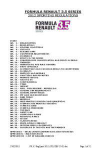 FORMULA RENAULT 3.5 SERIES 2012 SPORTING REGULATIONS