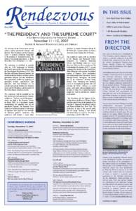 foef{wpvt S News and Notes from the Franklin D. Roosevelt Library and Institute Fall 2007