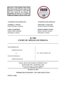 Pursuant to Ind.Appellate Rule 65(D), this Memorandum Decision shall not be regarded as precedent or cited before any court except for the purpose of establishing the defense of res judicata, collateral estoppel, or the 