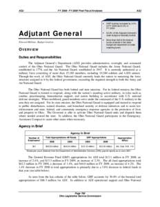 ADJ  FY[removed]FY 2009 Final Fiscal Analyses Adjutant General Edward Millane, Budget Analyst
