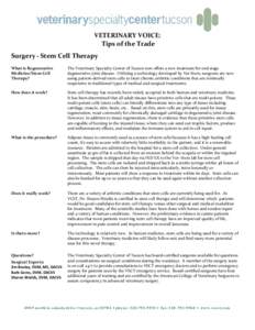 SURGERY - Stem Cell Therapy