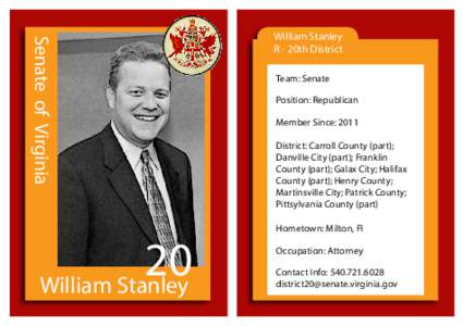 Senate of Virginia  20 William Stanley  William Stanley