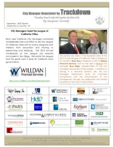 City Manager Newsletter by September, 2012 Special Volume No. 6, Issue No. 19 Trackdown