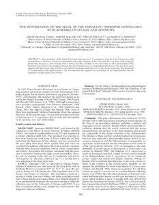 Journal of Vertebrate Paleontology 25(4):888–896, December 2005 © 2005 by the Society of Vertebrate Paleontology