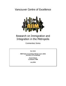 Vancouver Centre of Excellence  Research on Immigration and Integration in the Metropolis Commentary Series