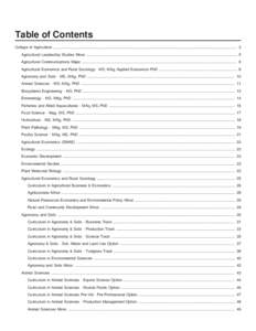 Table of Contents College of Agriculture ............................................................................................................................................................................... 3 A