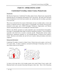 Cumberland Township Strategic Plan  2011