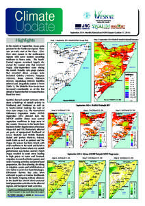 Food Security and Nutrition Analysis Unit - Somalia September 2014 Monthly Rainfall and NDVI (Issued October 17, [removed]Highlights