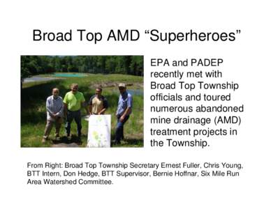 Broad Top Abandoned Mine Drainage “Superheroes”