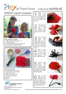 make & do activity kit  ANZAC paper poppies 1