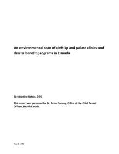 An environmental scan of cleft lip and palate clinics and dental benefit programs in Canada