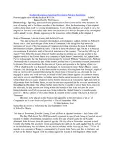 Southern Campaign American Revolution Pension Statements Pension application of John Jackson R5511A Ann fn58SC Transcribed by Will Graves[removed]