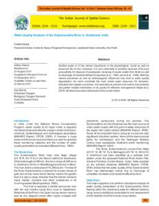 The Indian Journal of Spatial Science Vol[removed]No. 1 Summer Issue 2014 pp[removed]The Indian Journal of Spatial Science EISSN: [removed]homepage: www.indiansss.org