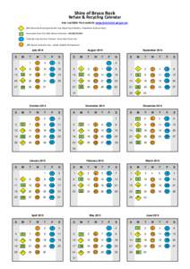 Shire of Bruce Rock  Refuse & Recycling Calendar Also available from website www.brucerock.wa.gov.au 240L Refuse & Recycling Collecon Day (Recycling Collecon—Shackleton & Bruce Rock) Bruce Rock Town Site 240L Refuse 