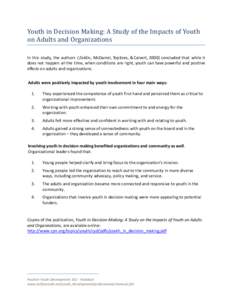 Youth-adult partnership / Youth voice / Youth / Human development / Positive youth development