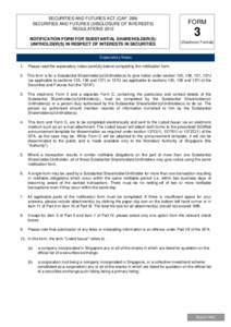 SECURITIES AND FUTURES ACT (CAPSECURITIES AND FUTURES (DISCLOSURE OF INTERESTS) REGULATIONS 2012 FORM