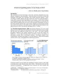 eTools for Expediting Justice: A Case Study of APAT  eTools for Expediting Justice: A Case Study of APAT    —D.V.L.N. Murthy and A. Vijay Krishna  Introduction