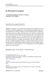 J Low Temp Phys DOIs10909H2 Physisorbed on Graphane C. Carbonell-Coronado · F. de Soto · C. Cazorla · J. Boronat · M.C. Gordillo