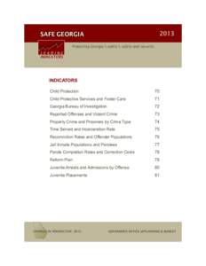 2013  SAFE GEORGIA Protecting Georgia’s public’s safety and security LEADING INDICATORS