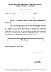 INSTITUT NATIONAL D’ASSURANCE MALADIE-INVALIDITE Etablissement public institué par la loi du 9 août 1963 AVENUE DE TERVUREN[removed]BRUXELLES _____________ Service soins de santé