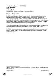 Question for oral answer O[removed]to the Commission Rule 115 Judith A. Merkies on behalf of the Committee on Industry, Research and Energy Subject: