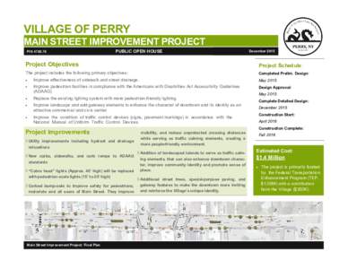 VILLAGE OF PERRY MAIN STREET IMPROVEMENT PROJECT PINPUBLIC OPEN HOUSE