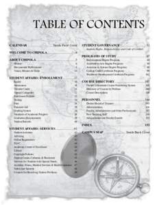 table of contents CALENDAR.................................. Inside Front Cover WELCOME TO CHIPOLA.....................................4 ABOUT CHIPOLA....................................................5