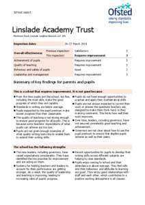 School report  Linslade Academy Trust Mentmore Road, Linslade, Leighton Buzzard, LU7 2PA  Inspection dates