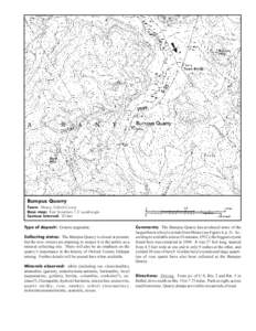 Bumpus Quarry Town: Albany, Oxford County Base map: East Stoneham 7.5’ quadrangle Contour interval: 20 feet  Type of deposit: Granite pegmatite.