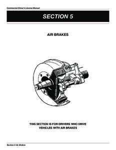 Commercial Driver’s License Manual  SECTION 5 aIR bRaKes  tHIs sectIon Is foR dRIveRs WHo dRIve
