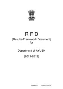 RFD (Results-Framework Document) for Department of AYUSH[removed])