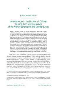   Arnaud Régnier-Loilier* Inconsistencies in the Number of Children Reported in Successive Waves