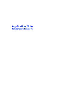 Application Note Temperature Sensor IC Application Note Temperature Sensor IC Content