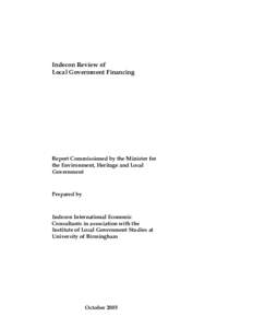 Indecon Review of Local Government Financing Report Commissioned by the Minister for the Environment, Heritage and Local Government