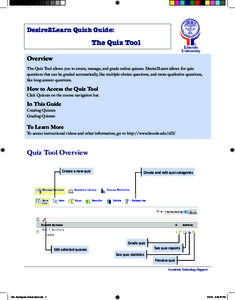 Desire2Learn Quick Guide: The Quiz Tool