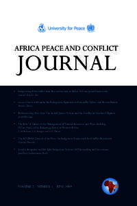 AFRICA PEACE AND CONFLICT  JOURNAL •	 Indigenizing Postconflict State Reconstruction in Africa: A Conceptual Framework 	 Samuel Gbaydee Doe