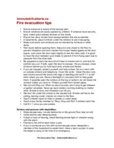 3minutedrill.alberta.ca  Fire evacuation tips • • •