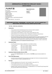 AERONAUTICAL INFORMATION CIRCULAR Y[removed]UNITED KINGDOM Date Of Publication NATS Services UK Aeronautical Information Services Heathrow House