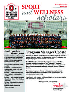 SPORT and WELLNESS Quarterly Newsletter Winter 2012