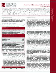 Institutional Emerging Markets Portfolio Class II HLEEX Portfolio Turnover  The Institutional Emerging Markets Portfolio (the “Portfolio”)