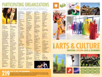 PARTICIPATING ORGANIZATIONS Arts and culture organizations from 12 of Arizona’s 15 counties contributed data to this report within the last year. Gila