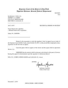 Supreme Court of the State of New York Appellate Division: Second Judicial Department M183493 E/sl RANDALL T. ENG, P.J. JEFFREY A. COHEN