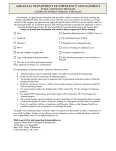 Microsoft Word - Alternate Project Request Checklist