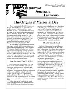 Virginia / Geography of the United States / Arlington National Cemetery / Federal holidays in the United States / John A. Logan / Columbus /  Mississippi / United States National Cemetery / United States / Nora Fontaine Davidson / Holidays in the United States / Memorial Day / Grand Army of the Republic