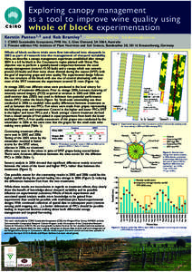 C S I RO  Exploring canopy management as a tool to improve wine quality using whole of block experimentation