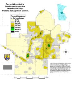 Percent Grass in the Landscape Across the Minnesota Valley Wetland Management District. Percent Grassland in the Landscape